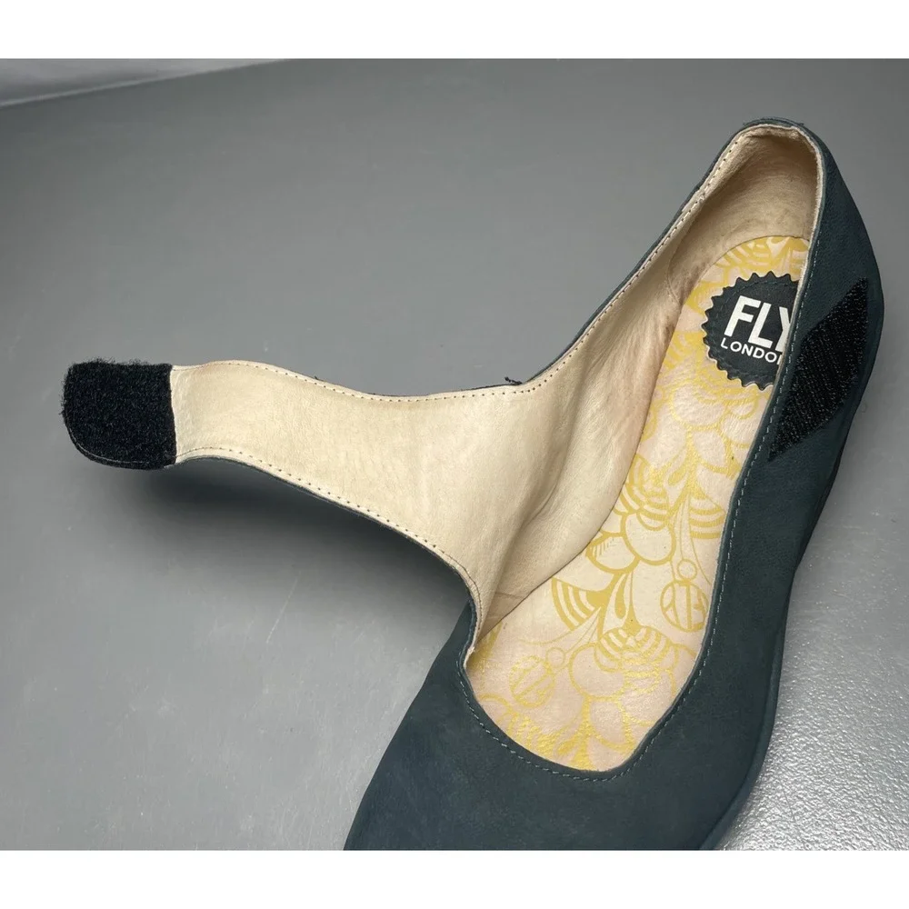 Fly London Yasi YASI682FLY Teal Mousse Leather Wedge Shoes EU40 US9